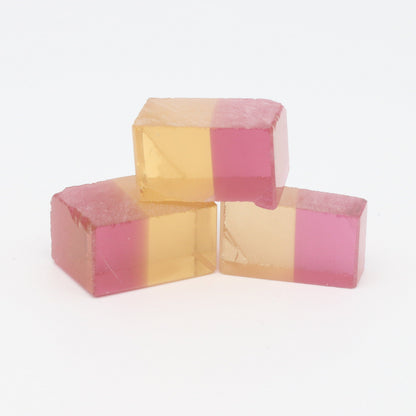 Nanosital Simulated Bi-Color Lab Created Faceting Rough for Gem Cutting - Yellow-Pink - Various Sizes #BEGIN
