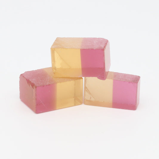 Nanosital Simulated Bi-Color Lab Created Faceting Rough for Gem Cutting - Yellow-Pink - Various Sizes #BEGIN