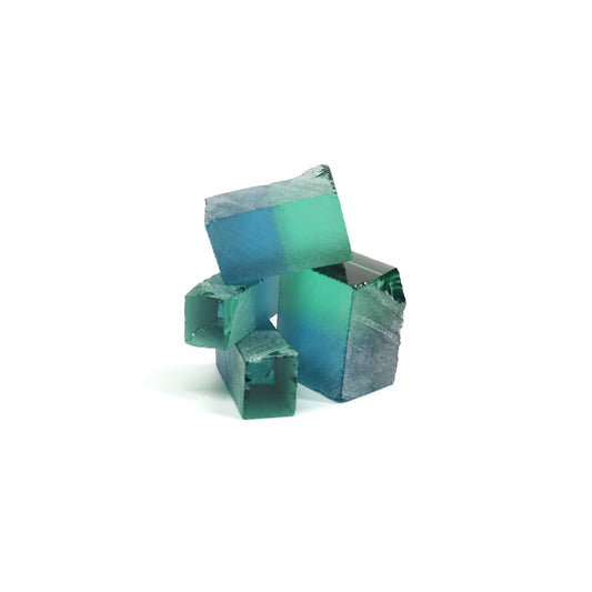 Nanosital Simulated Bi-Color Lab Created Faceting Rough for Gem Cutting - Blue-Green - Various Sizes #BEGIN