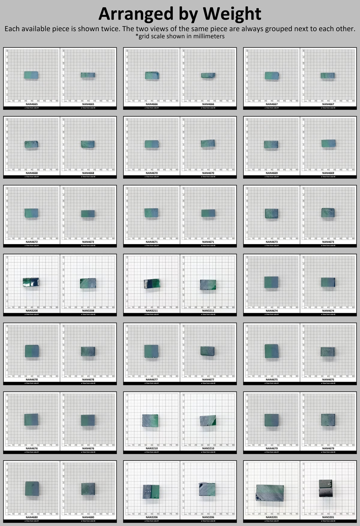 Nanosital Simulated Bi-Color Lab Created Faceting Rough for Gem Cutting - Blue-Green - Various Sizes : #BEGIN