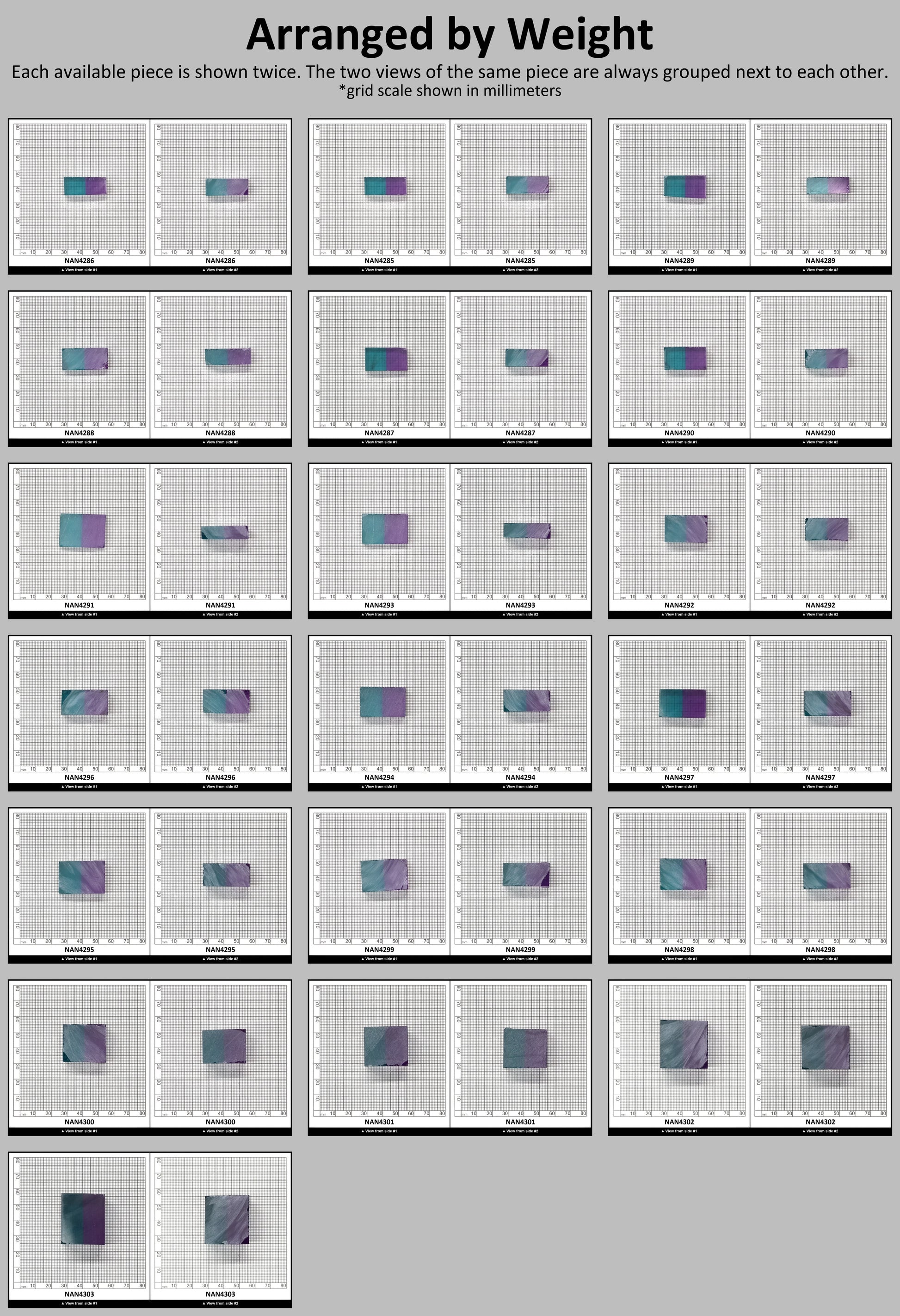 Nanosital Simulated Bi-Color Lab Created Faceting Rough for Gem Cutting - Purple-Blue - Various Sizes : #BEGIN