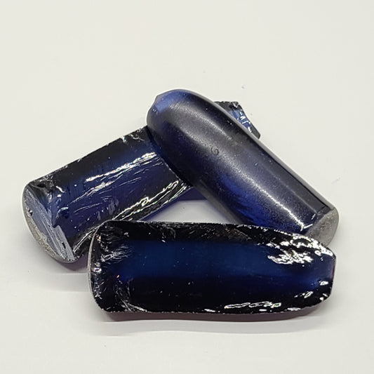 Blue #34 Lab Created Corundum Sapphire Faceting Rough for Gem Cutting - Various Sizes - Split Boule #BEGIN