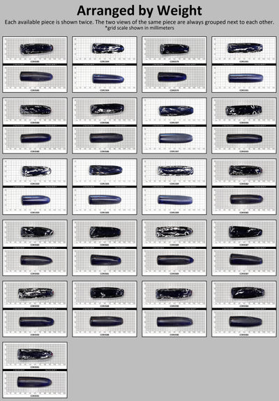 Blue #34 Lab Created Corundum Sapphire Faceting Rough for Gem Cutting - Various Sizes - Split Boule : #BEGIN
