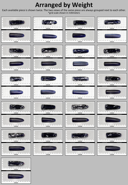 Blue #34 Lab Created Corundum Sapphire Faceting Rough for Gem Cutting - Various Sizes - Split Boule : #BEGIN