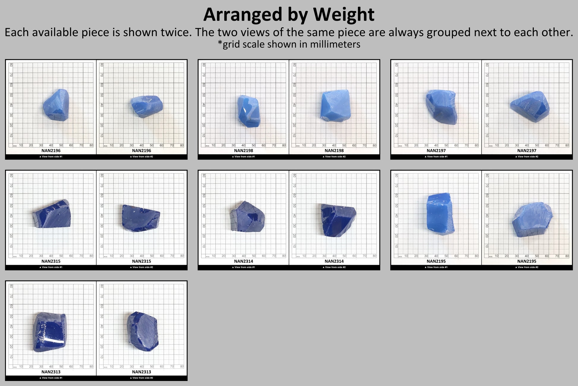 Nanosital Simulated Blue Opal Lab Created Faceting Rough for Gem Cutting - #003 - Various Sizes #BEGIN