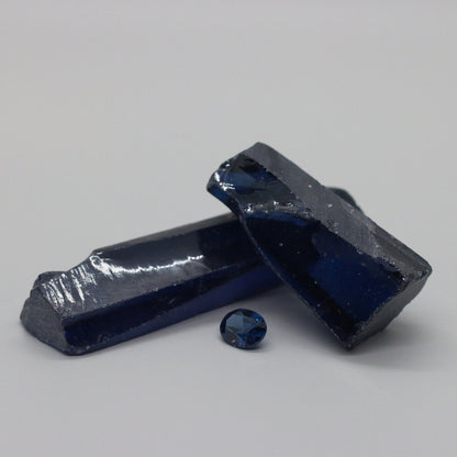 Blue Sapphire Cubic Zirconia Faceting Rough for Gem Cutting - Various Sizes #BEGIN
