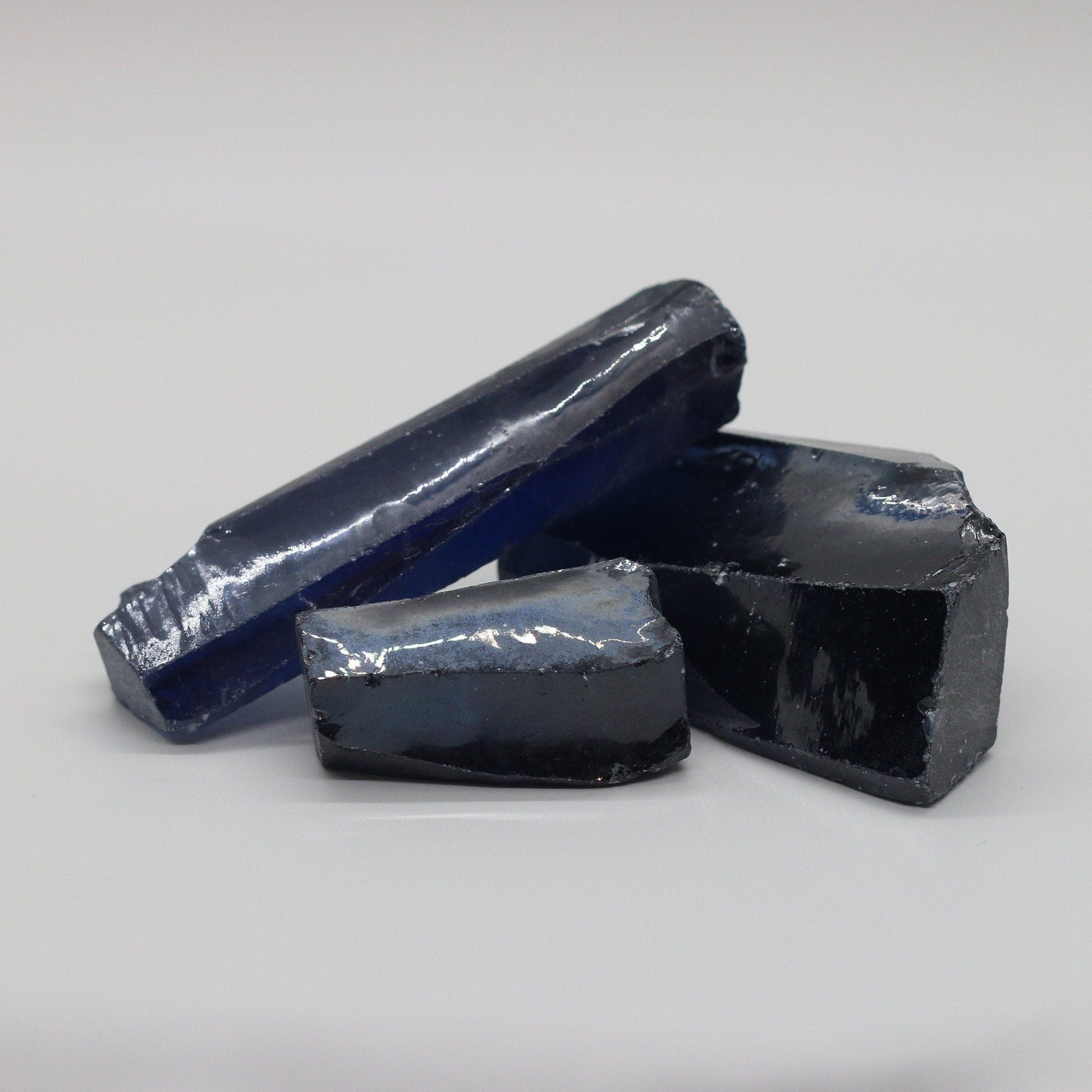 Blue Sapphire Cubic Zirconia Faceting Rough for Gem Cutting - Various Sizes #BEGIN