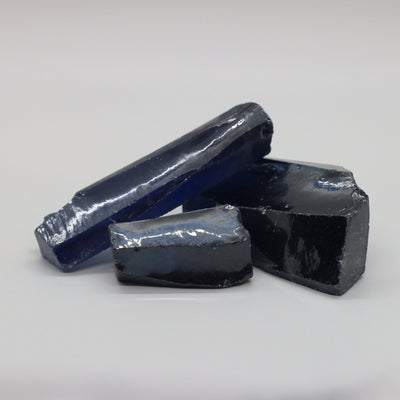 Blue Sapphire Cubic Zirconia Faceting Rough for Gem Cutting - Various Sizes #BEGIN