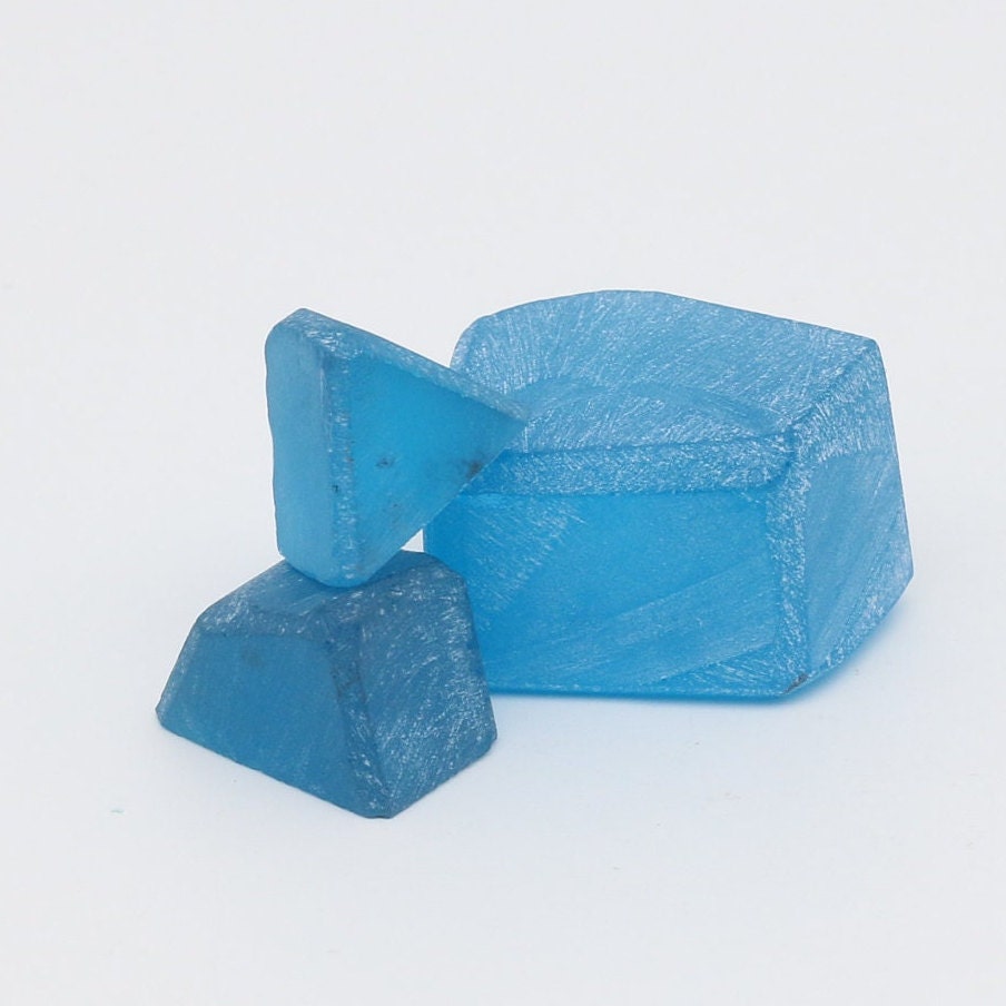Blue Topaz colored YAG Faceting Rough for Gem Cutting - Various Sizes #BEGIN