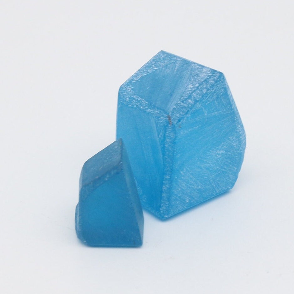 Blue Topaz colored YAG Faceting Rough for Gem Cutting - Various Sizes #BEGIN