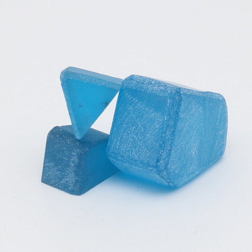 Blue Topaz colored YAG Faceting Rough for Gem Cutting - Various Sizes #BEGIN