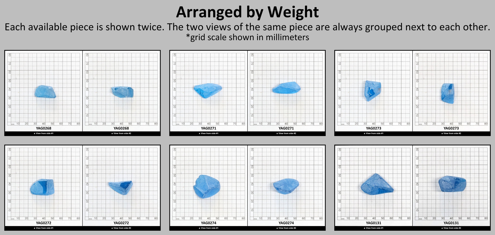 Blue Topaz colored YAG Faceting Rough for Gem Cutting - Various Sizes #BEGIN
