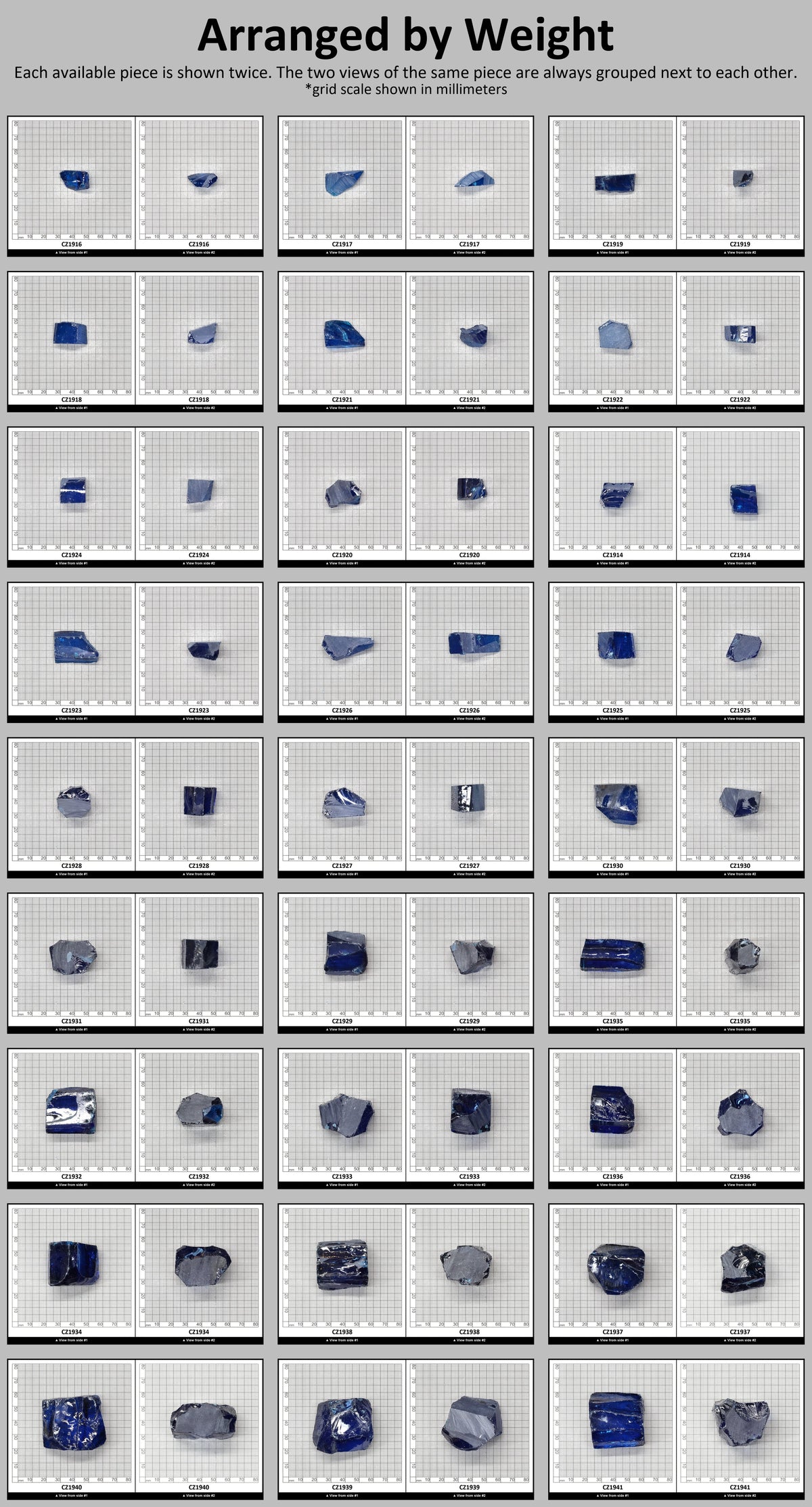 Blue Topaz Cubic Zirconia Faceting Rough for Gem Cutting - Various Sizes : #BEGIN