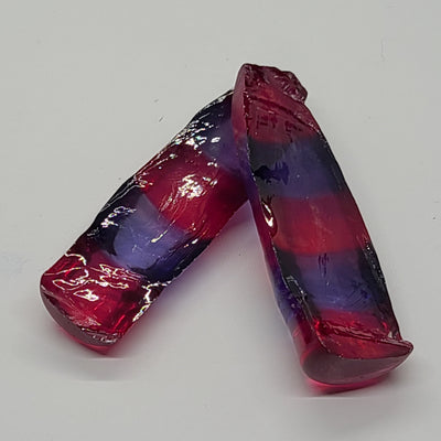 Blue/Pink Bi-Color Lab Created Corundum Sapphire Faceting Rough for Gem Cutting - Various Sizes - Split Boule #BEGIN