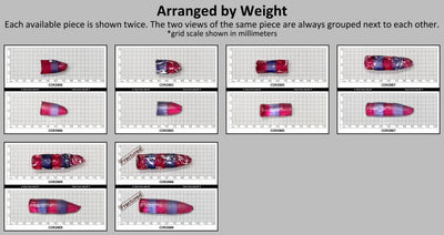 Blue/Pink Bi-Color Lab Created Corundum Sapphire Faceting Rough for Gem Cutting - Various Sizes - Split Boule #BEGIN