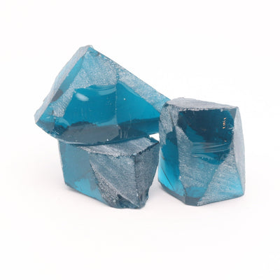 Nanosital Simulated Dark Arctic Blue Lab Created Faceting Rough for Gem Cutting - #C-206 - Various Sizes : #BEGIN