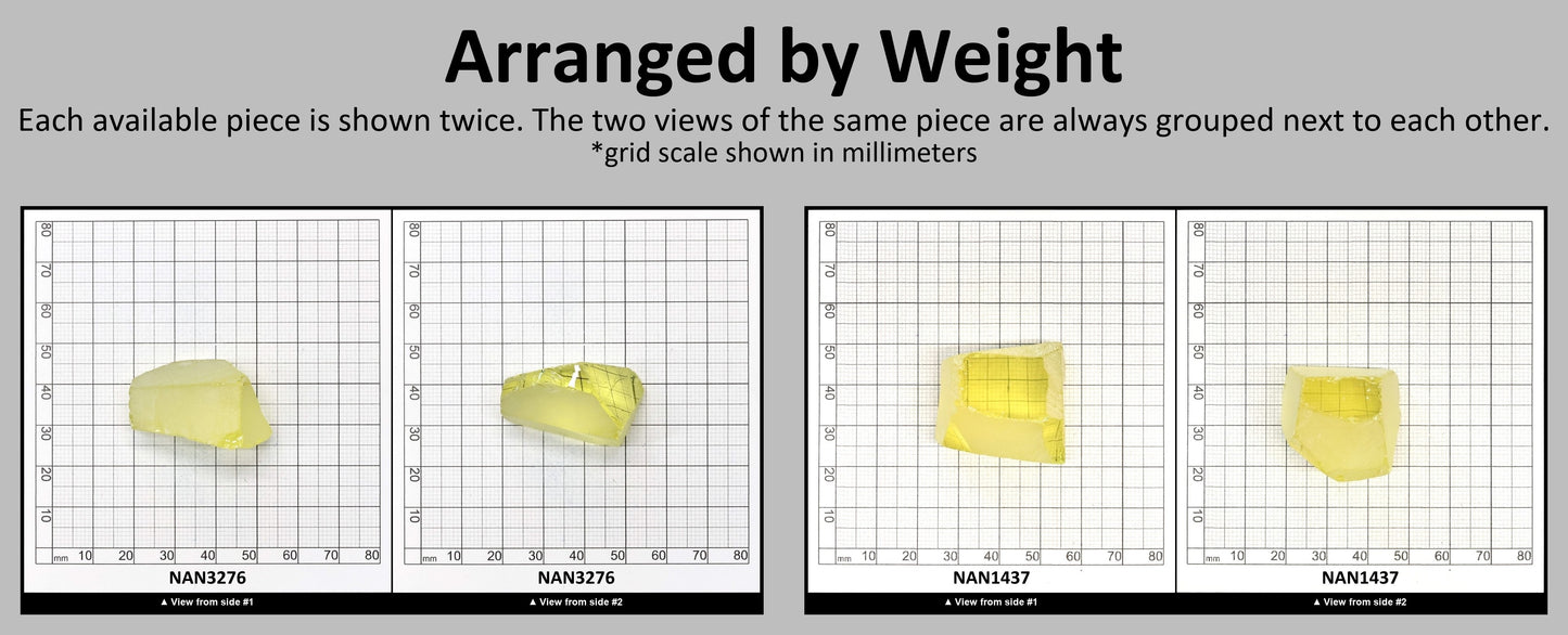 Nanosital Simulated Canary Yellow Citrine Lab Created Faceting Rough for Gem Cutting - #10 - Various Sizes #BEGIN