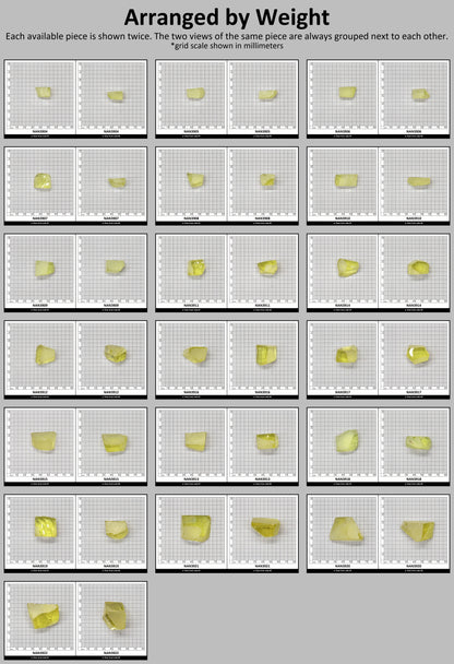 Nanosital Simulated Canary Yellow Citrine Lab Created Faceting Rough for Gem Cutting - #10 - Various Sizes : #BEGIN