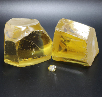 Canary Yellow Diamond Cubic Zirconia Faceting Rough for Gem Cutting - Various Sizes #BEGIN