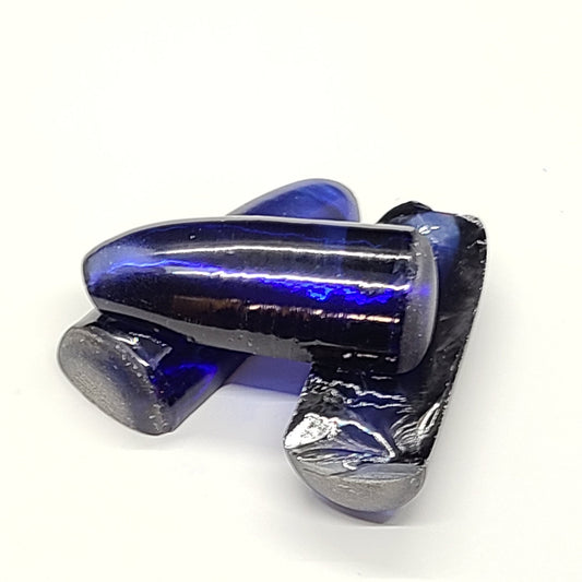 Ceylon Blue #32 Lab Created Corundum Sapphire Faceting Rough for Gem Cutting - Various Sizes - Split Boule #BEGIN