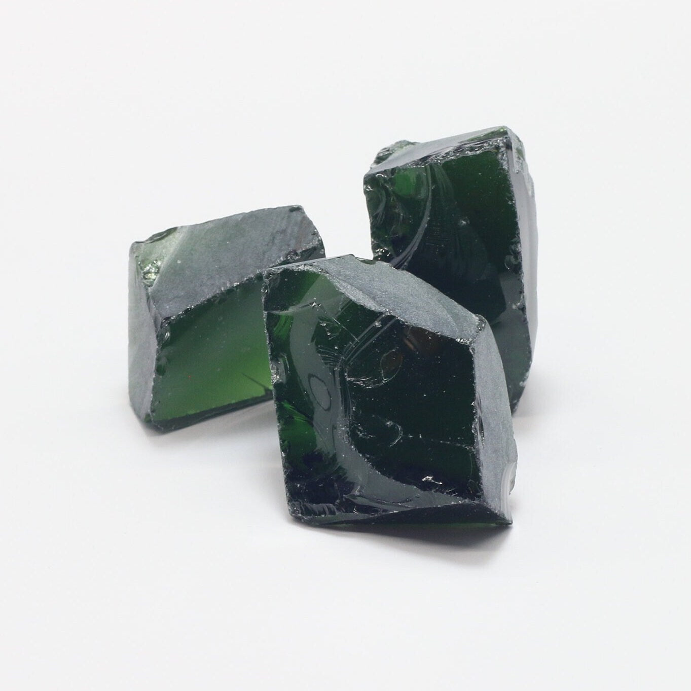 Nanosital Simulated Chrome Diopside Lab Created Faceting Rough for Gem Cutting - #A-450 - Various Sizes #BEGIN