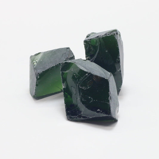 Nanosital Simulated Chrome Diopside Lab Created Faceting Rough for Gem Cutting - #A-450 - Various Sizes #BEGIN