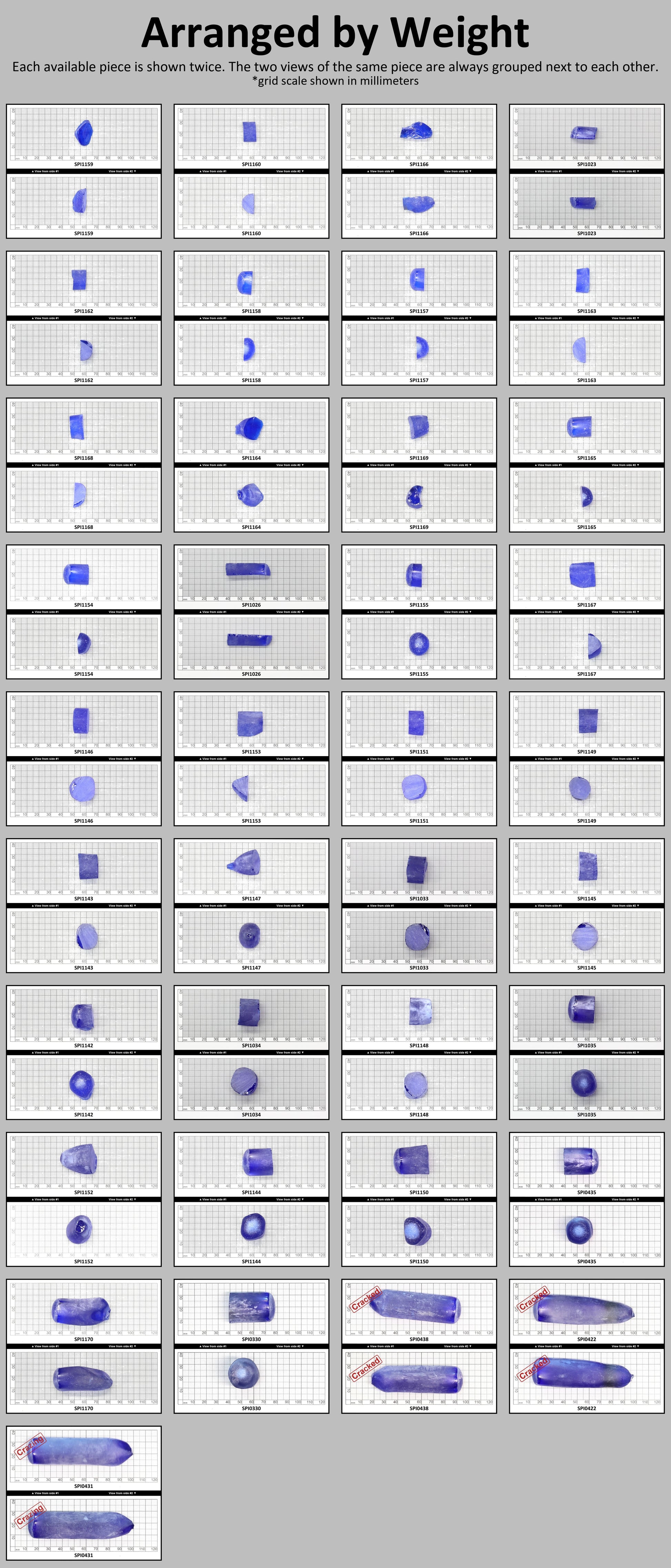 Cobalt Blue #114-Djeva Lab Created Spinel Faceting Rough for Gem Cutting - Various Sizes #BEGIN