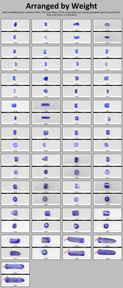 Cobalt Blue #114-Djeva Lab Created Spinel Faceting Rough for Gem Cutting - Various Sizes #BEGIN