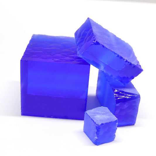 Cobalt Blue Hydrothermal Synthetic Quartz - Lab Created Faceting Rough #BEGIN