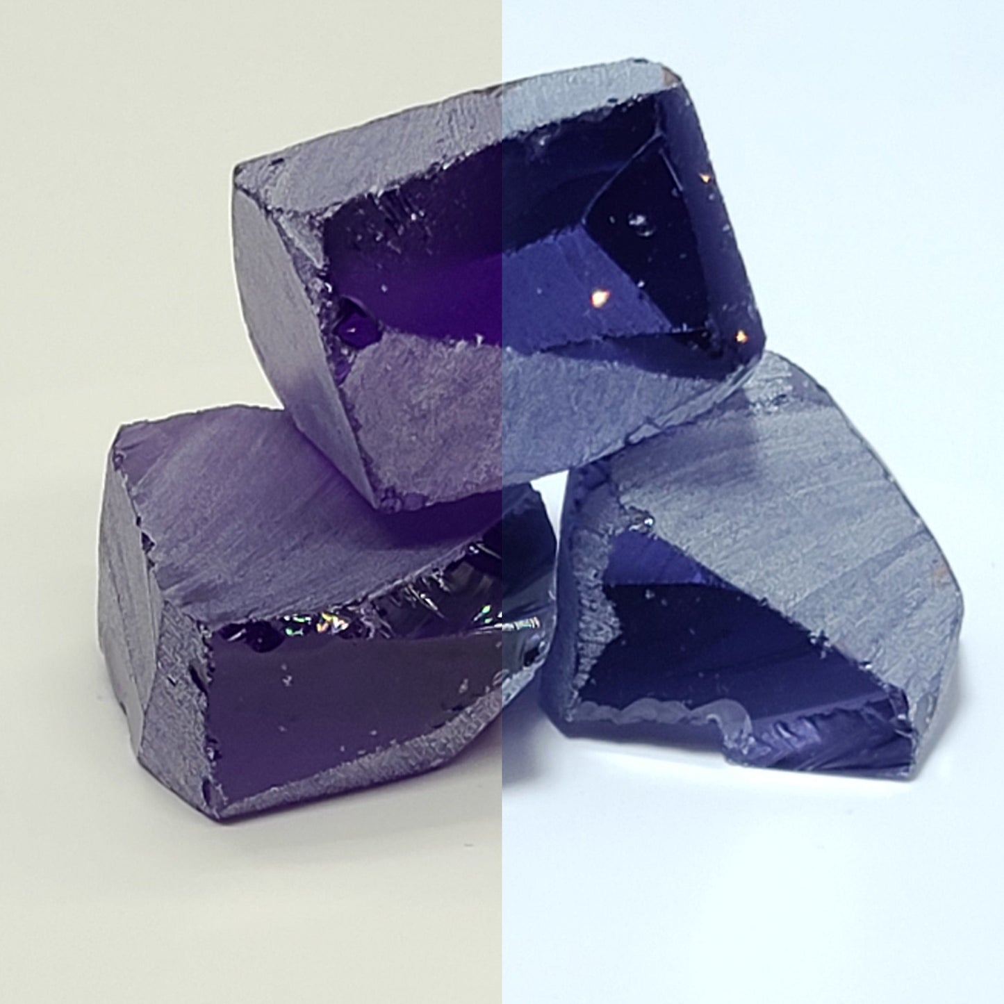 Nanosital Simulated Color Changing Lab Created Faceting Rough for Gem Cutting - #E-114 - Various Sizes #BEGIN