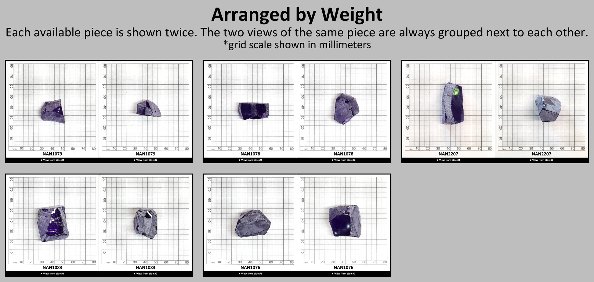 Nanosital Simulated Color Changing Lab Created Faceting Rough for Gem Cutting - #E-114 - Various Sizes #BEGIN