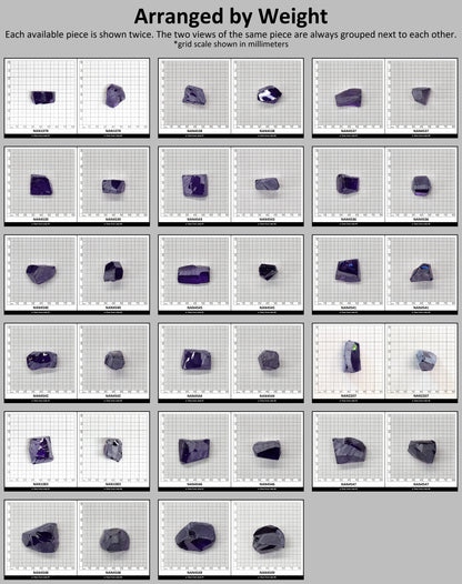 Nanosital Simulated Color Changing Lab Created Faceting Rough for Gem Cutting - #E-114 - Various Sizes : #BEGIN