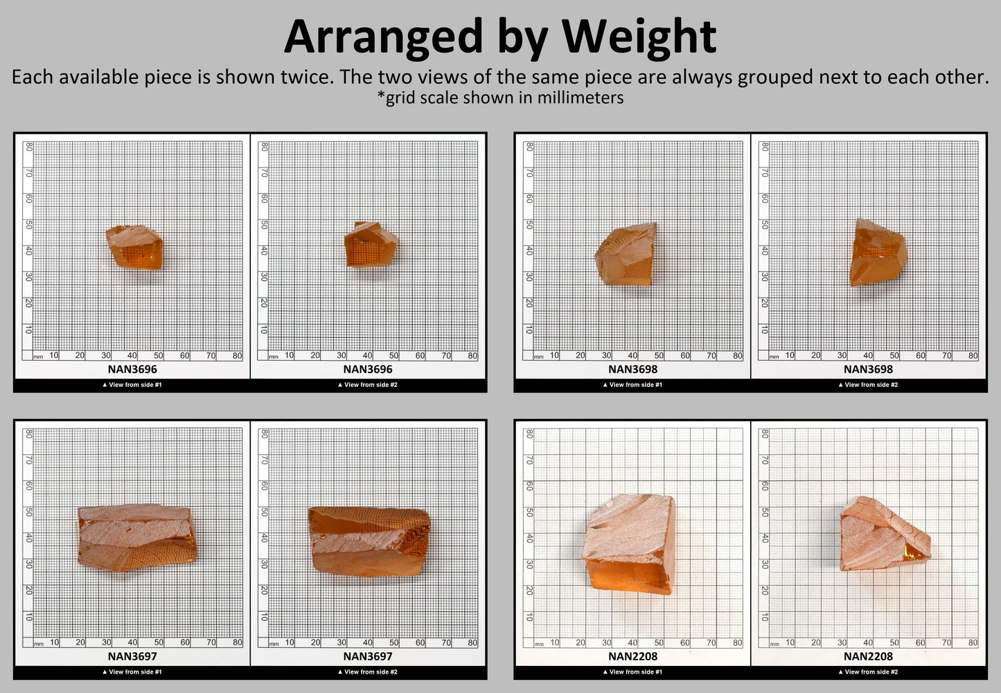 Nanosital Simulated Color Changing Lab Created Faceting Rough for Gem Cutting - #A-2402 - Various Sizes #BEGIN