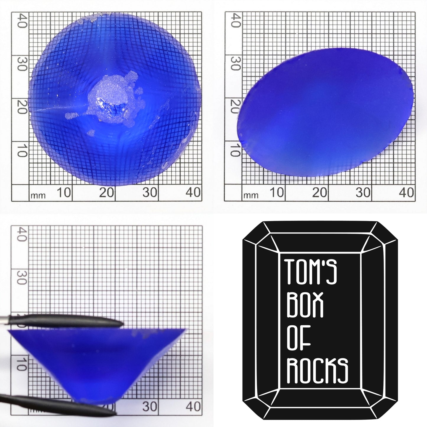 Lab-Created Cobalt Spinel – High-Clarity Neon Blue Rough Crystal