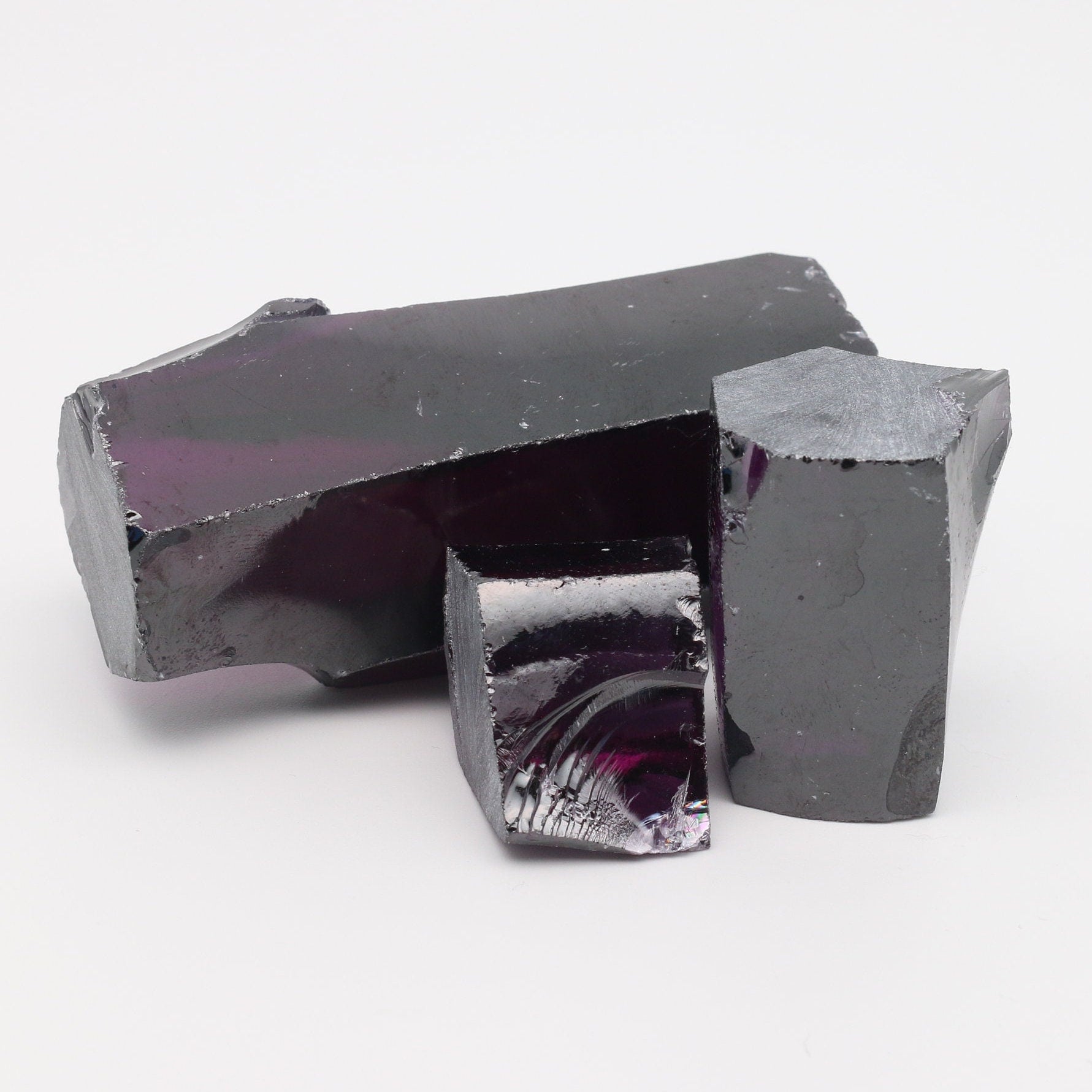 Dark Amethyst Cubic Zirconia Faceting Rough for Gem Cutting - Various Sizes #BEGIN