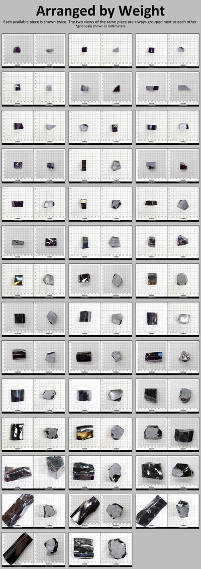 Dark Amethyst Cubic Zirconia Faceting Rough for Gem Cutting - Various Sizes #BEGIN