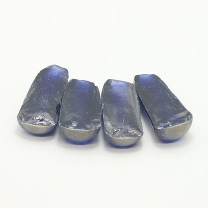 Dark Blue #35 Lab Created Corundum Sapphire Faceting Rough for Gem Cutting - Various Sizes - Split Boule #BEGIN