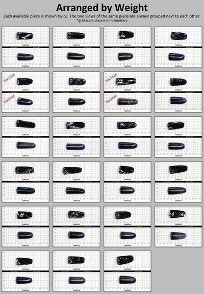 Dark Blue #35 Lab Created Corundum Sapphire Faceting Rough for Gem Cutting - Various Sizes - Split Boule #BEGIN
