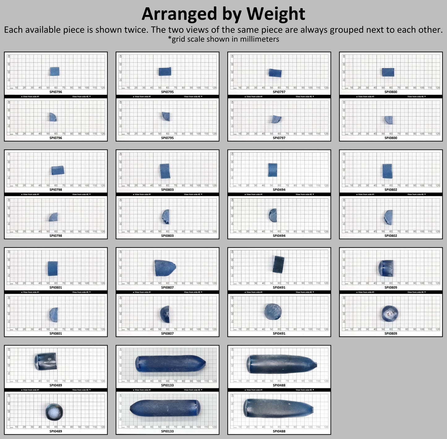 Dark Blue Aquamarine #118-Djeva Lab Created Spinel Faceting Rough for Gem Cutting - Various Sizes #BEGIN