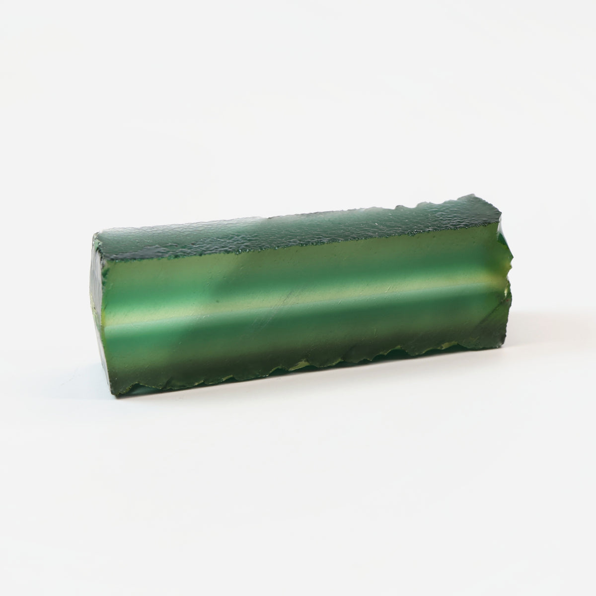 Dark Green Hydrothermal Synthetic Quartz - Lab Created Faceting Rough : #BEGIN