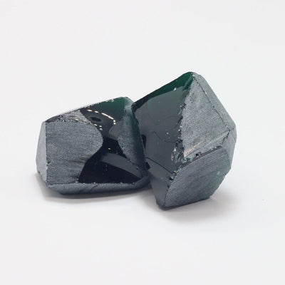Nanosital Simulated Dark Green Tourmaline Lab Created Faceting Rough for Gem Cutting - #21 - Various Sizes #BEGIN