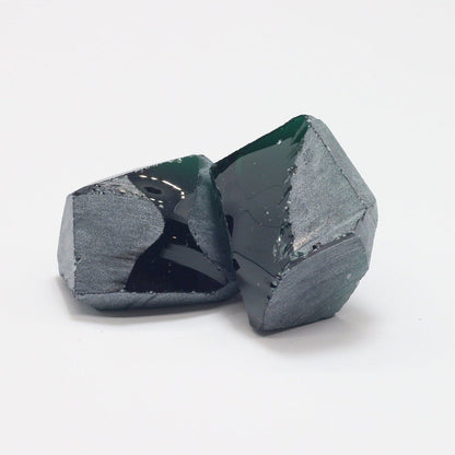 Nanosital Simulated Dark Green Tourmaline Lab Created Faceting Rough for Gem Cutting - #21 - Various Sizes #BEGIN