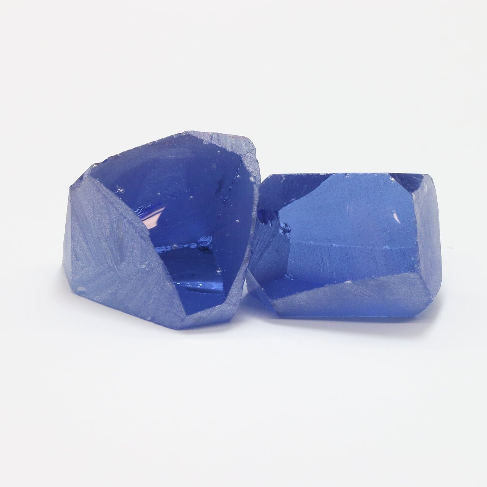 Nanosital Simulated Dark Ice Blue Sapphire Lab Created Faceting Rough for Gem Cutting - #A-4056- Various Sizes #BEGIN