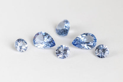Nanosital Simulated Dark Ice Blue Sapphire Lab Created Faceting Rough for Gem Cutting - #A-4056- Various Sizes #BEGIN
