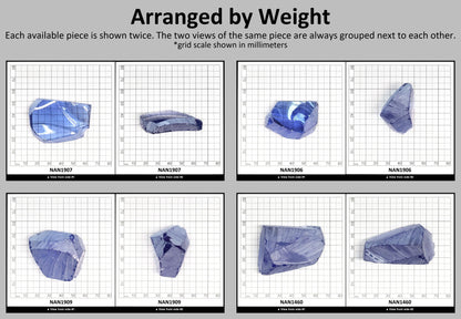 Nanosital Simulated Dark Ice Blue Sapphire Lab Created Faceting Rough for Gem Cutting - #A-4056- Various Sizes #BEGIN