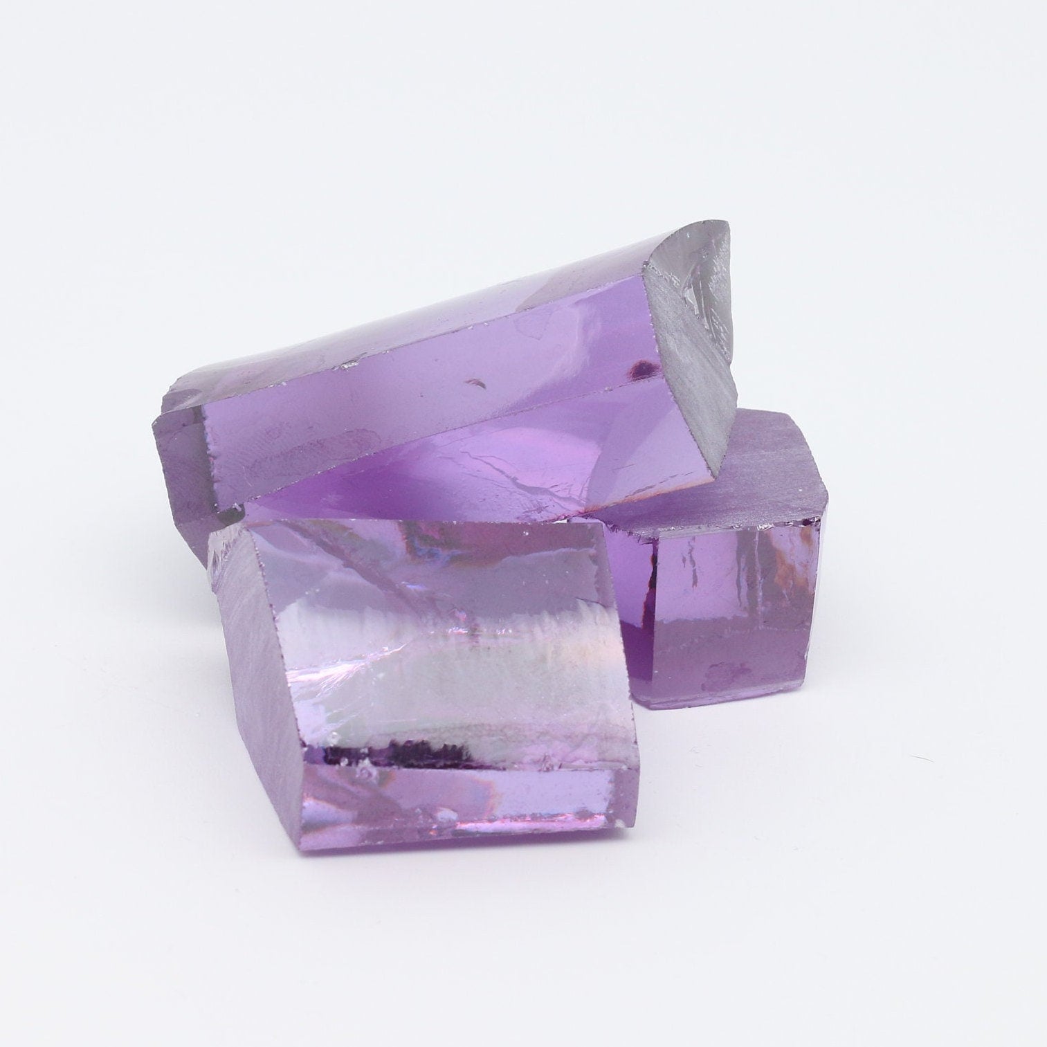 Dark Lavender Cubic Zirconia Faceting Rough for Gem Cutting - Various Sizes #BEGIN