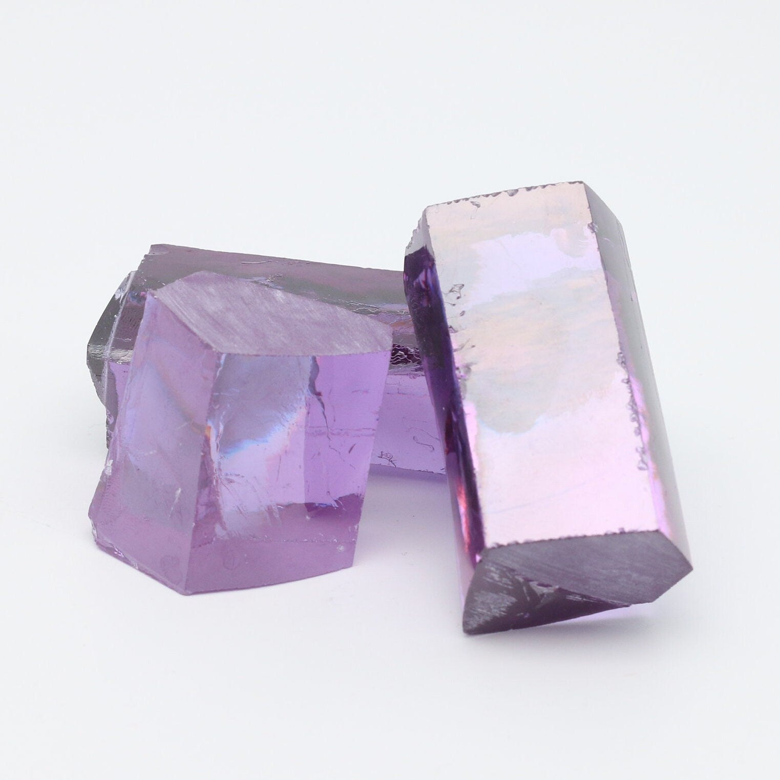 Dark Lavender Cubic Zirconia Faceting Rough for Gem Cutting - Various Sizes #BEGIN