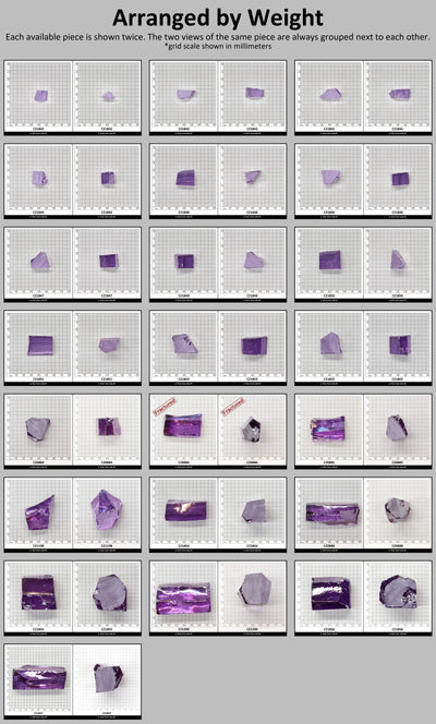 Dark Lavender Cubic Zirconia Faceting Rough for Gem Cutting - Various Sizes : #BEGIN