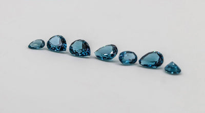Nanosital Simulated Dark London Blue Topaz Lab Created Faceting Rough for Gem Cutting - #48 - Various Sizes #BEGIN