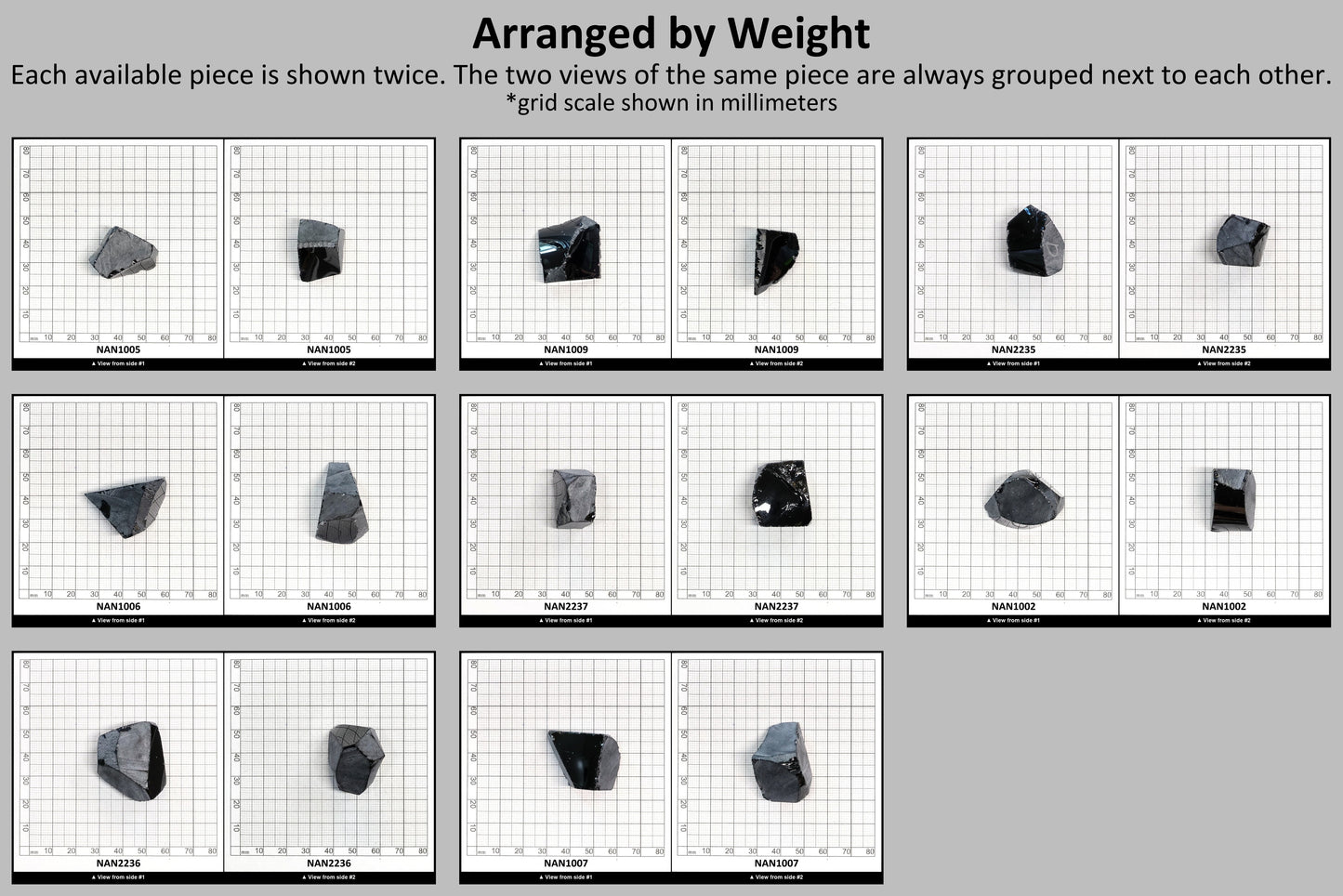 Nanosital Simulated Dark Ocean Grey Lab Created Faceting Rough for Gem Cutting - #A-756 - Various Sizes #BEGIN